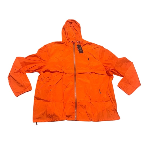Polo Ralph Lauren Mens Orange Lightweight Hooded Windbreaker Jacket- 3XLT- NWT - Picture 1 of 12